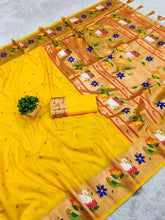 Soft Silk Meenakari Rajhans Lotus Pallu Saree